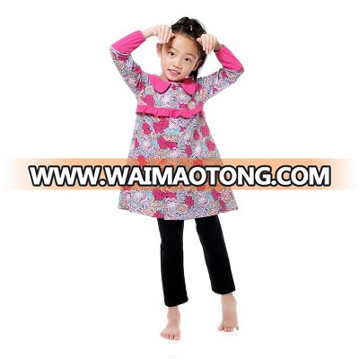 Classic Style Peter Pan Collar Printed Little Girls Coat